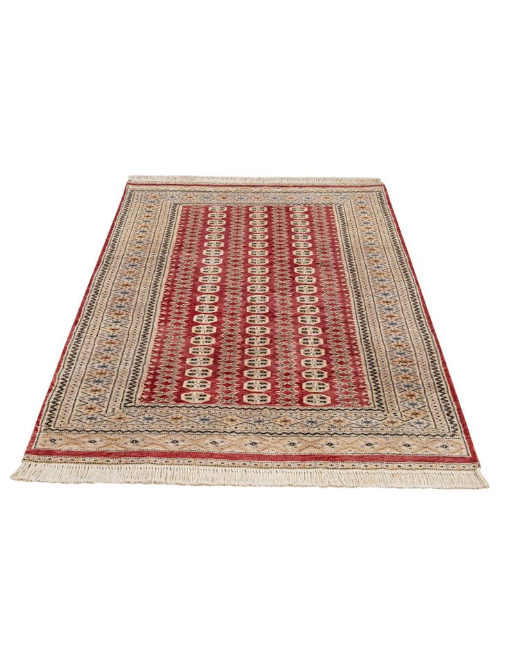 Detail image of 4' 1 x 6' 4 Hand Knotted Bokhara Oriental Wool Rug