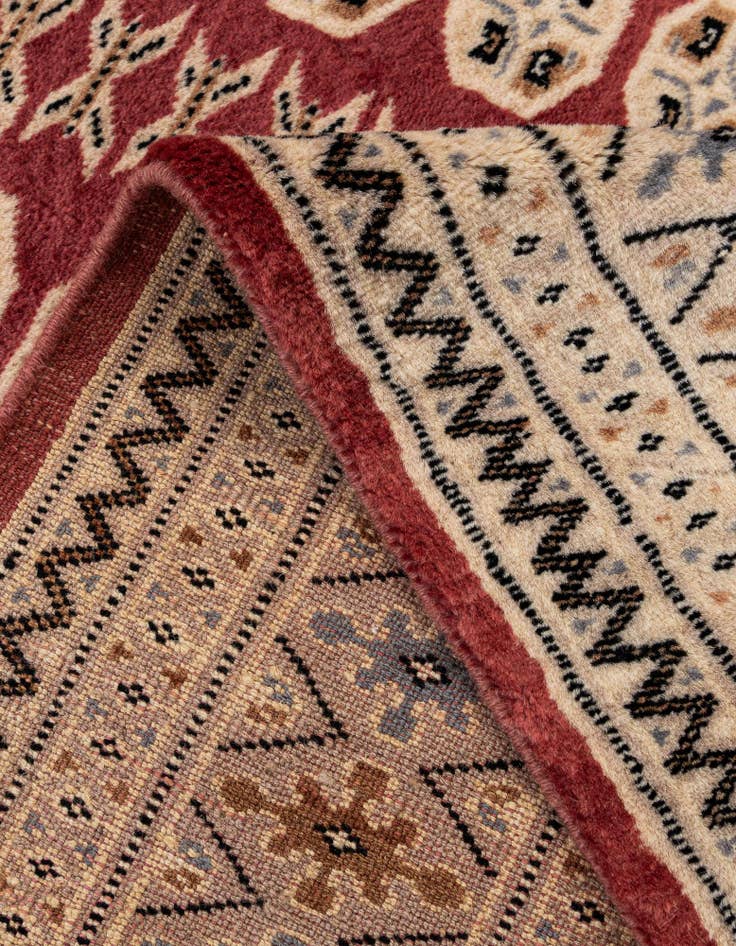 Detail image of 4' 1 x 6' 4  Hand Knotted Bokhara Oriental Wool Rug