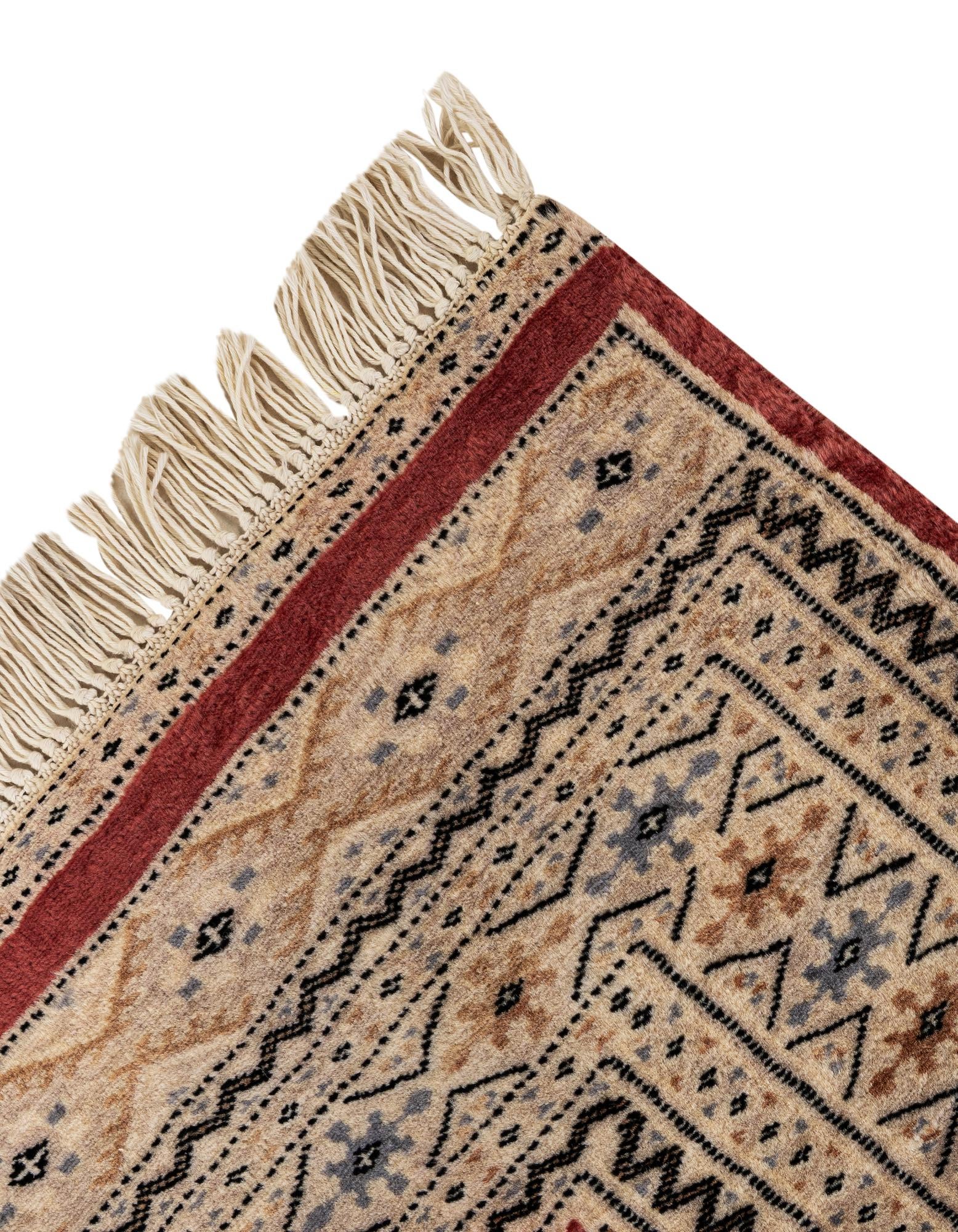 4' 1 x 6' 4 Hand Knotted Bokhara Oriental Wool Rug