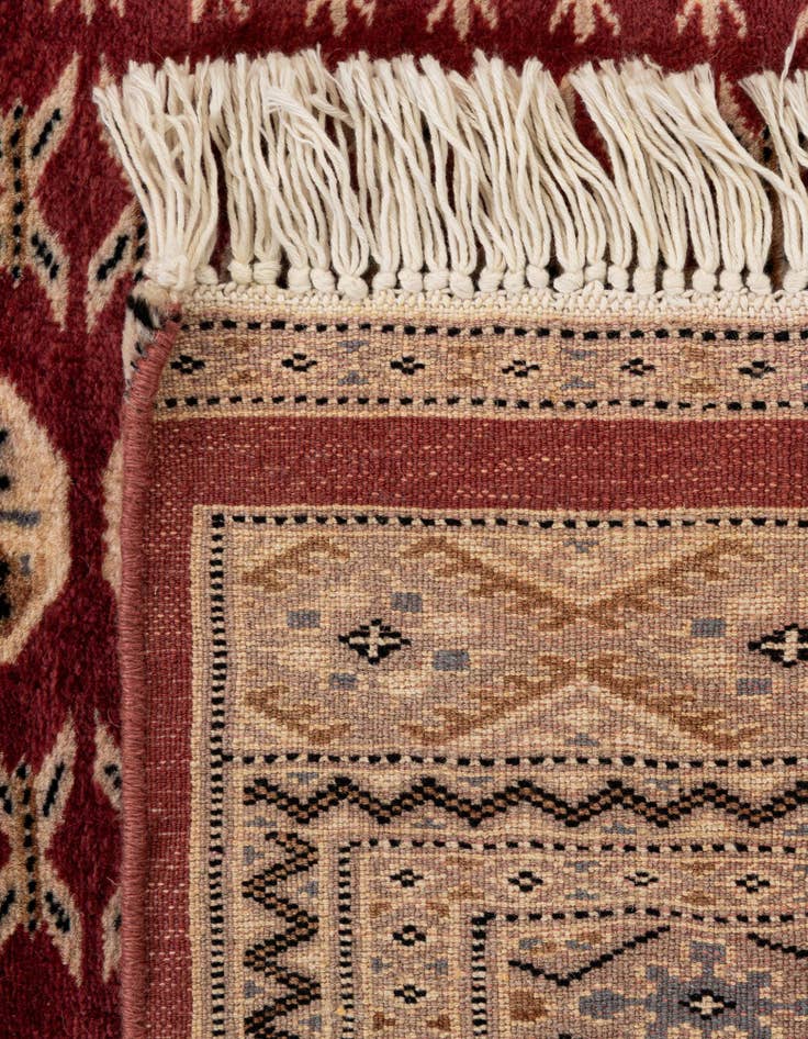 Detail image of 4' 1 x 6' 4  Hand Knotted Bokhara Oriental Wool Rug