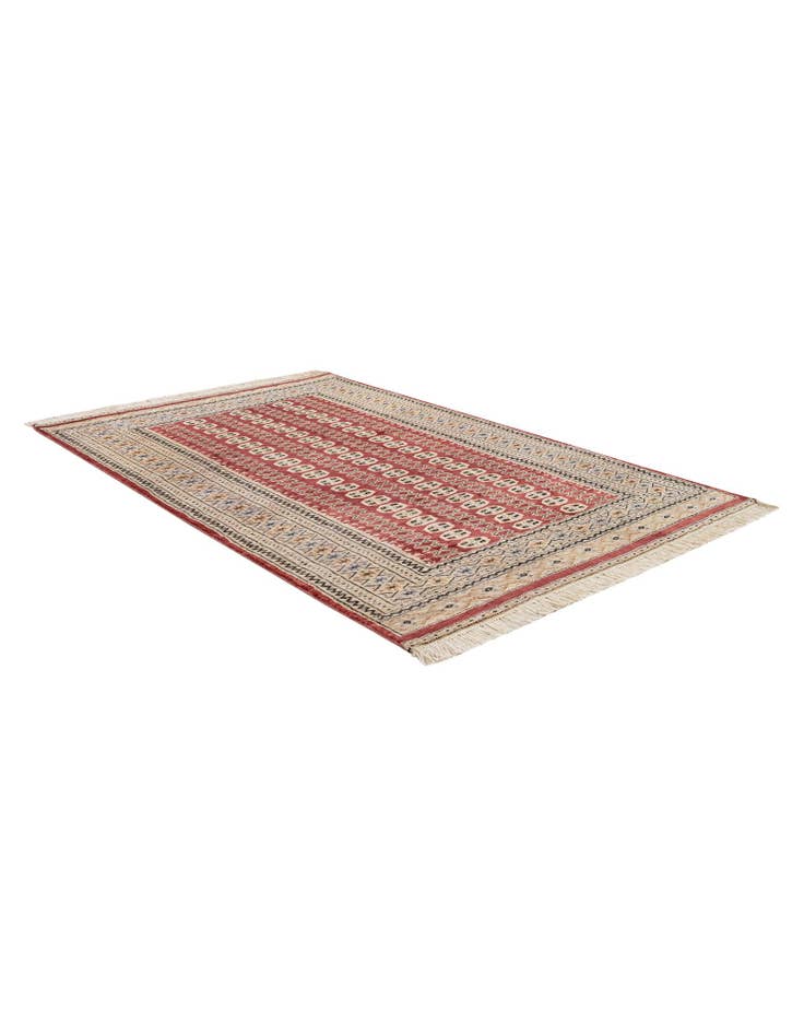 Detail image of 4' 1 x 6' 4 Hand Knotted Bokhara Oriental Wool Rug