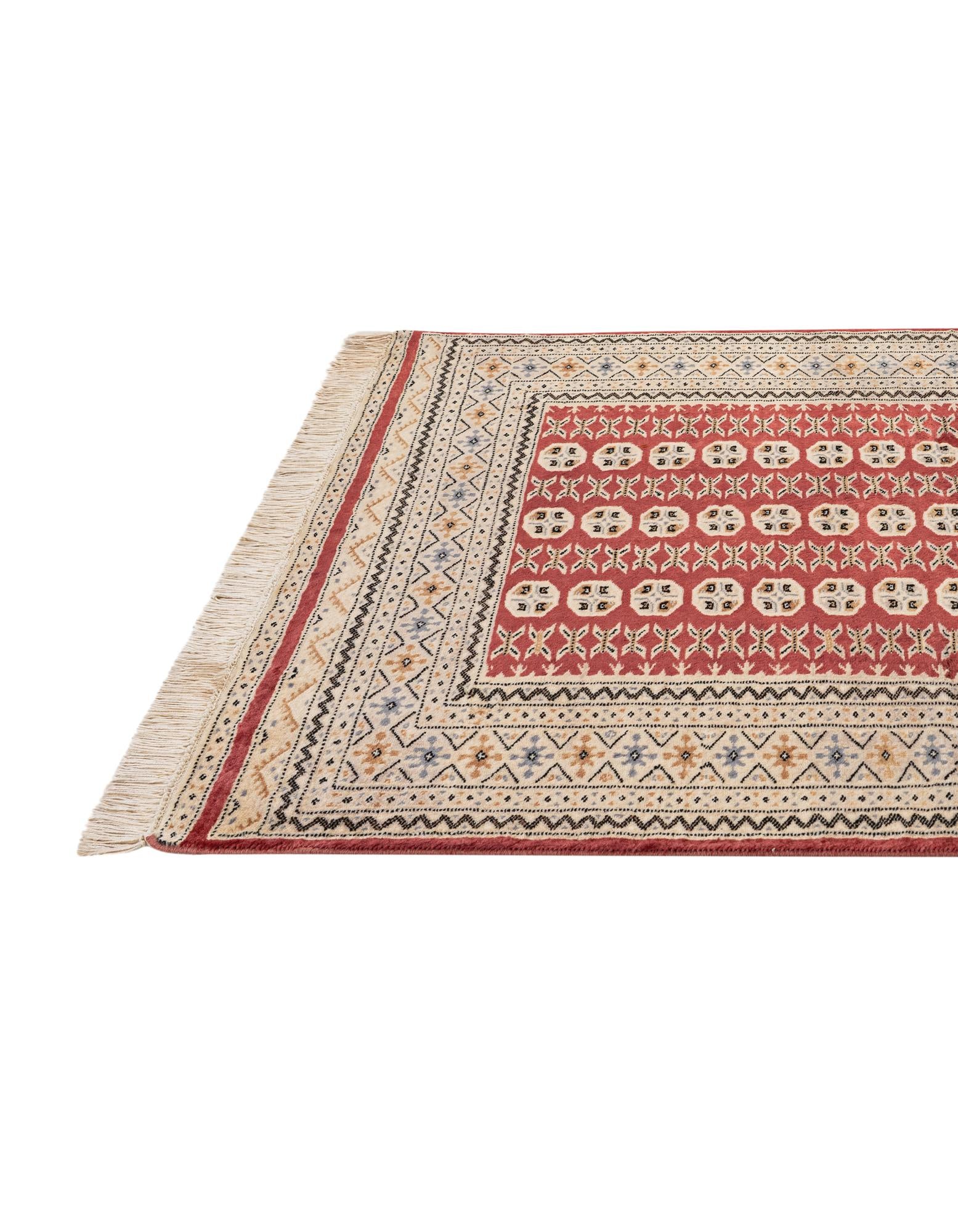 4' 1 x 6' 4 Hand Knotted Bokhara Oriental Wool Rug