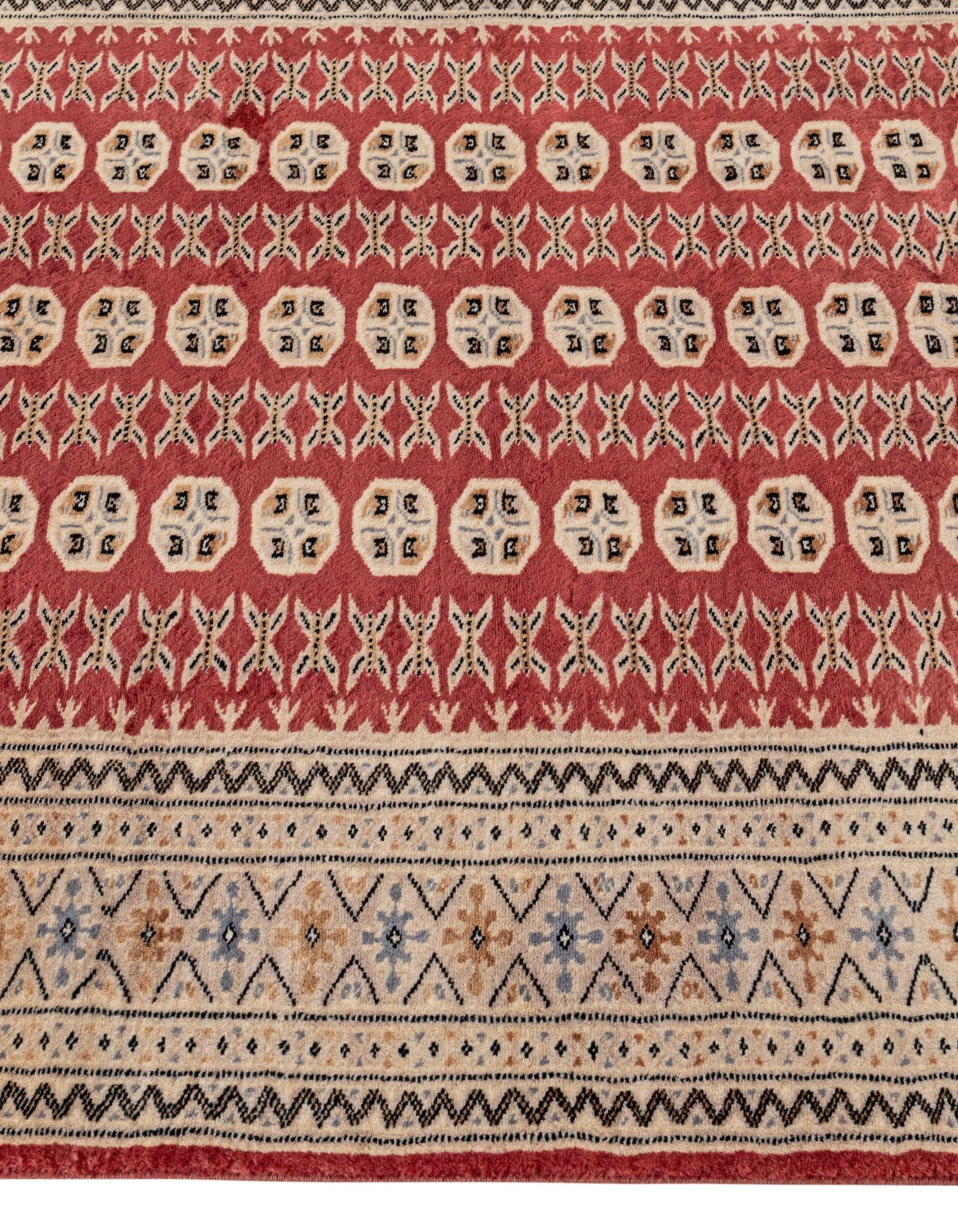 4' 1 x 6' 4 Hand Knotted Bokhara Oriental Wool Rug