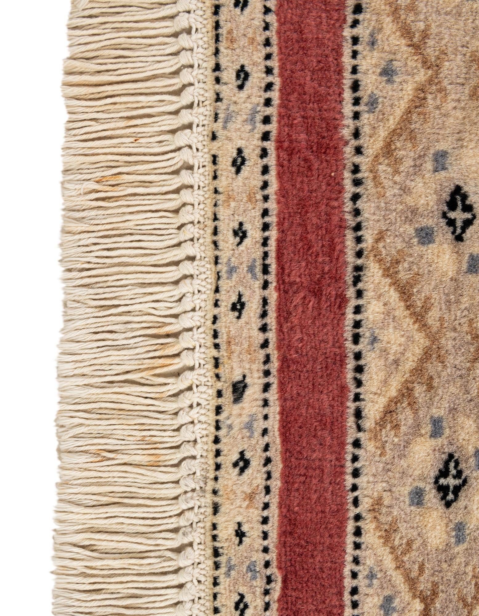4' 1 x 6' 4 Hand Knotted Bokhara Oriental Wool Rug