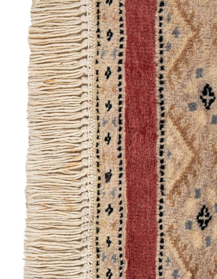 Detail image of 4' 1 x 6' 4  Hand Knotted Bokhara Oriental Wool Rug