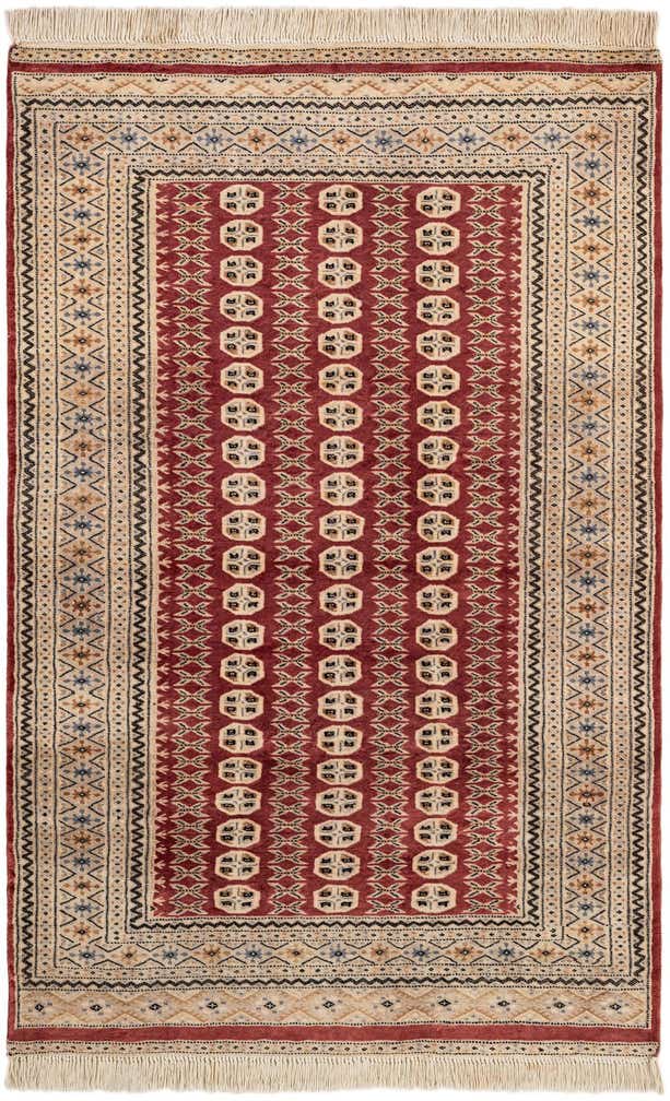 4' 1 x 6' 4 Hand Knotted Bokhara Oriental Wool Rug