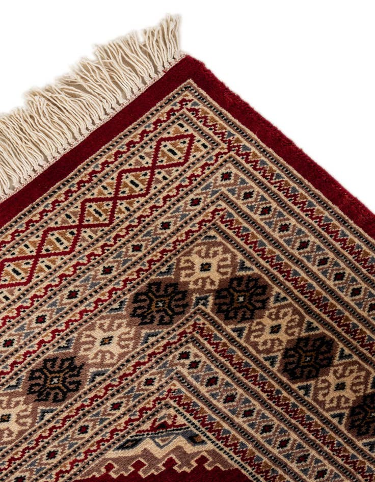 Detail image of 4' 3 x 6' 2  Hand Knotted Bokhara Wool Rug