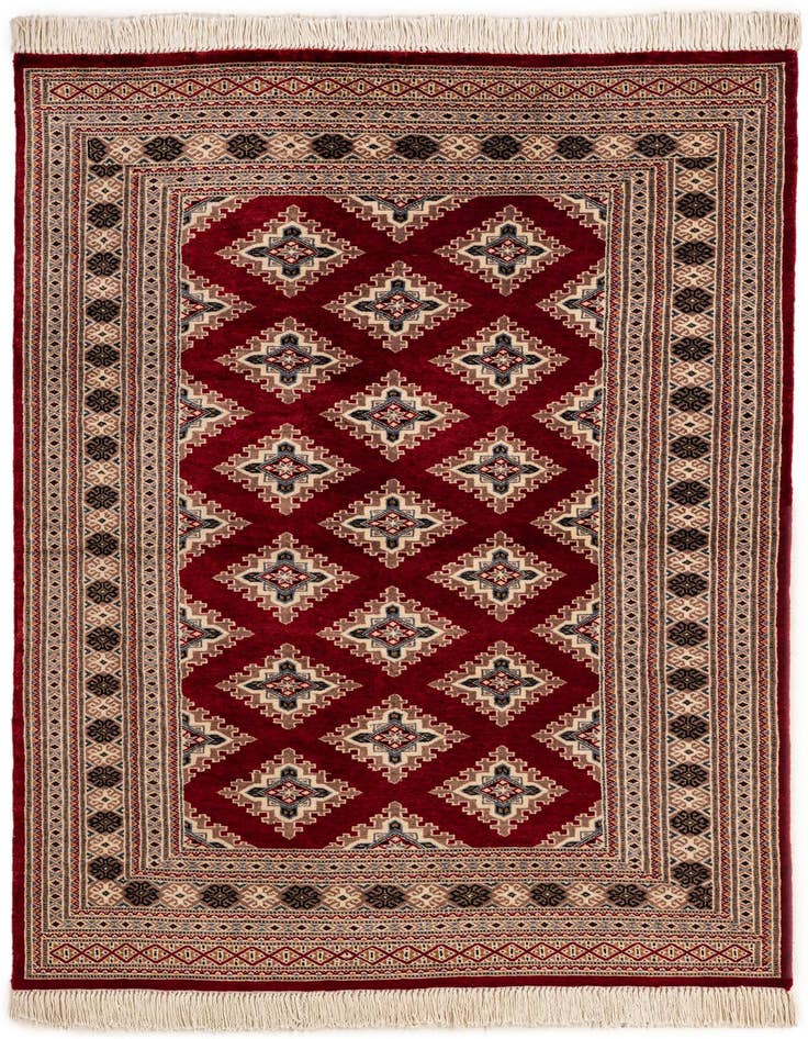Detail image of 4' 3 x 6' 2 Hand Knotted Bokhara Wool Rug