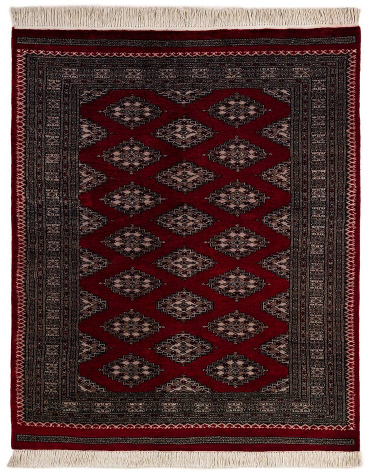 Detail image of 4' 2 x 6' 7 Hand Knotted Bokhara Oriental Wool Rug