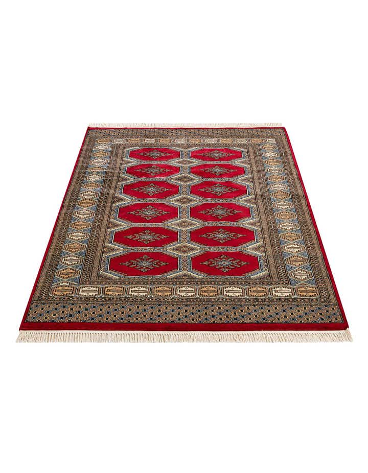 4' 2 x 5' 9 Hand Knotted Bokhara Oriental Wool Rug