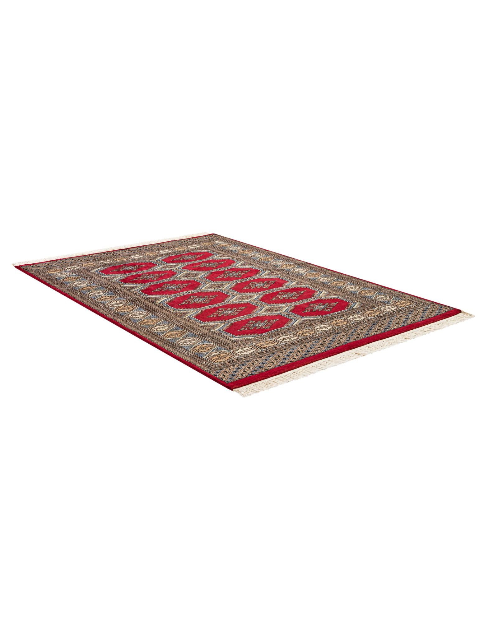 4' 2 x 5' 9 Hand Knotted Bokhara Oriental Wool Rug