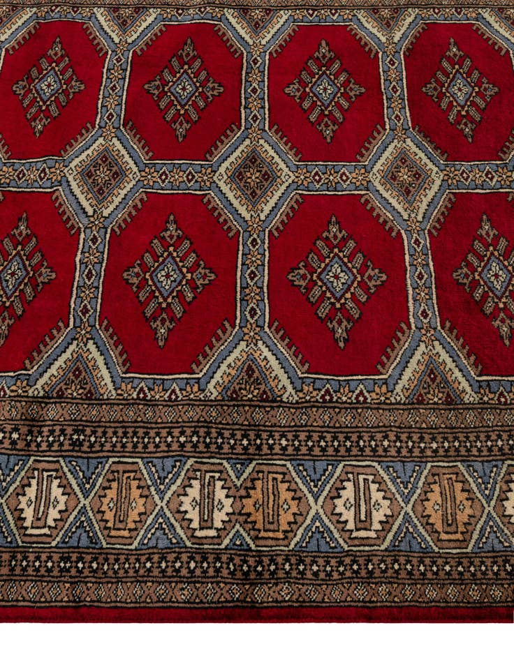 Detail image of 4' 2 x 5' 9 Hand Knotted Bokhara Oriental Wool Rug