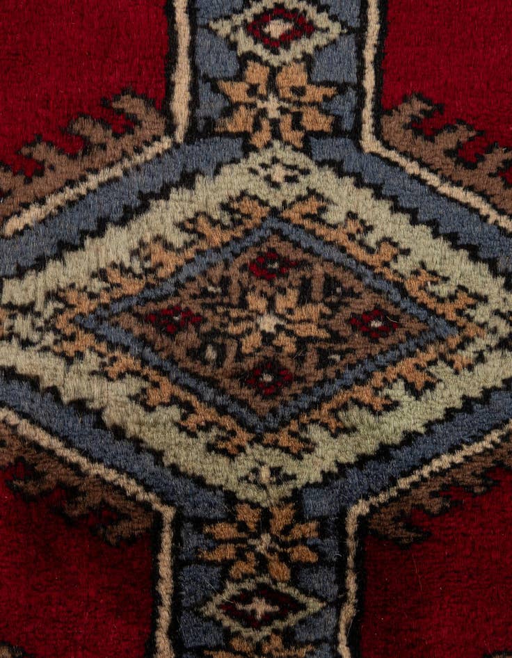 Detail image of 4' 2 x 5' 9  Hand Knotted Bokhara Oriental Wool Rug