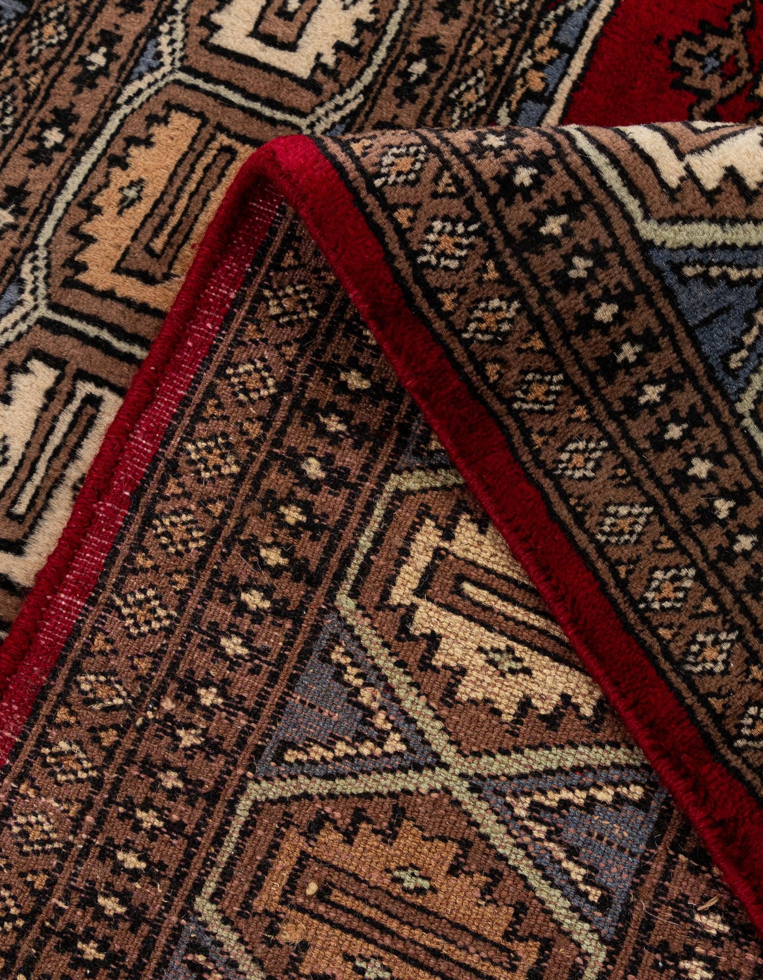 4' 2 x 5' 9 Hand Knotted Bokhara Oriental Wool Rug