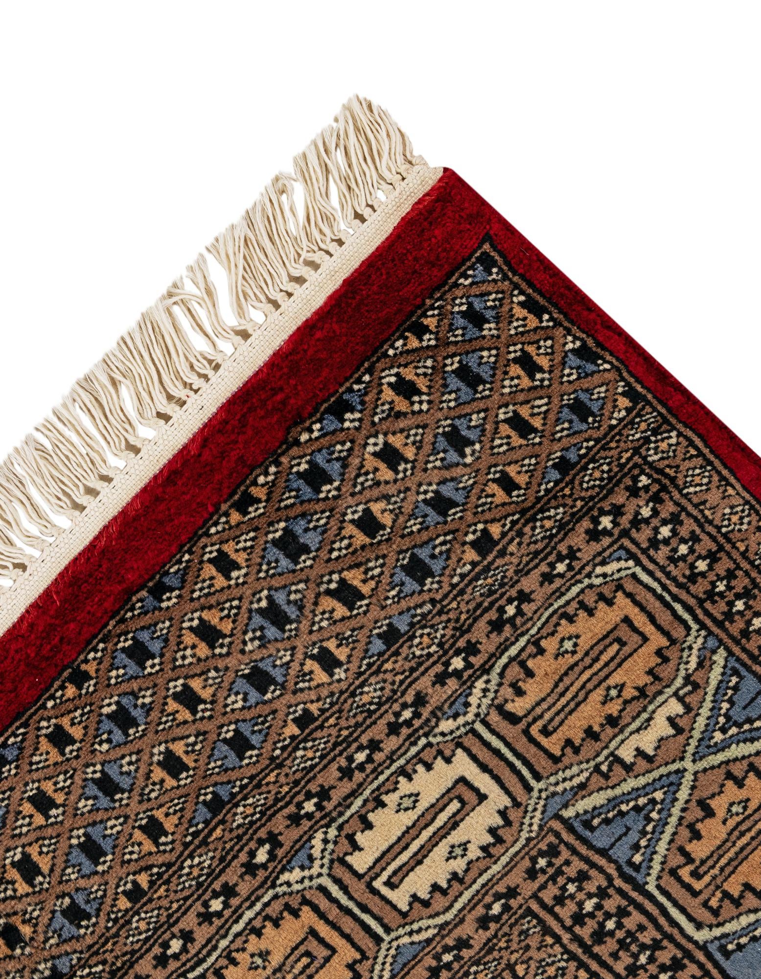 4' 2 x 5' 9 Hand Knotted Bokhara Oriental Wool Rug