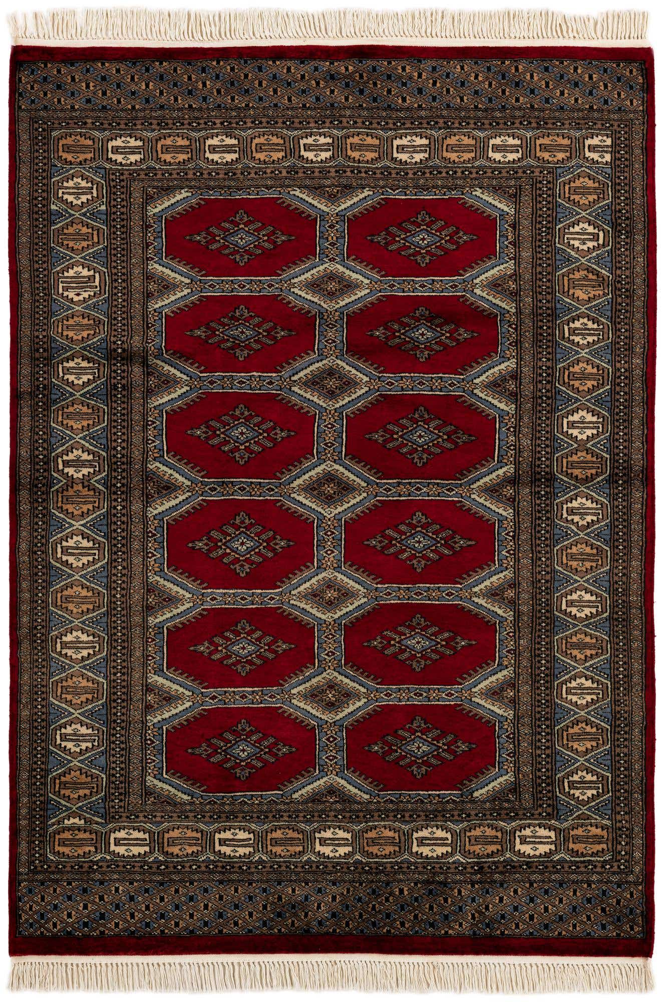 4' 2 x 5' 9 Hand Knotted Bokhara Oriental Wool Rug