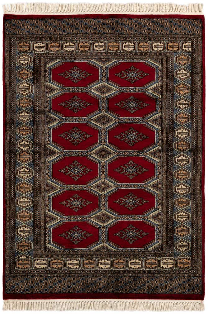 4' 2 x 5' 9 Hand Knotted Bokhara Oriental Wool Rug