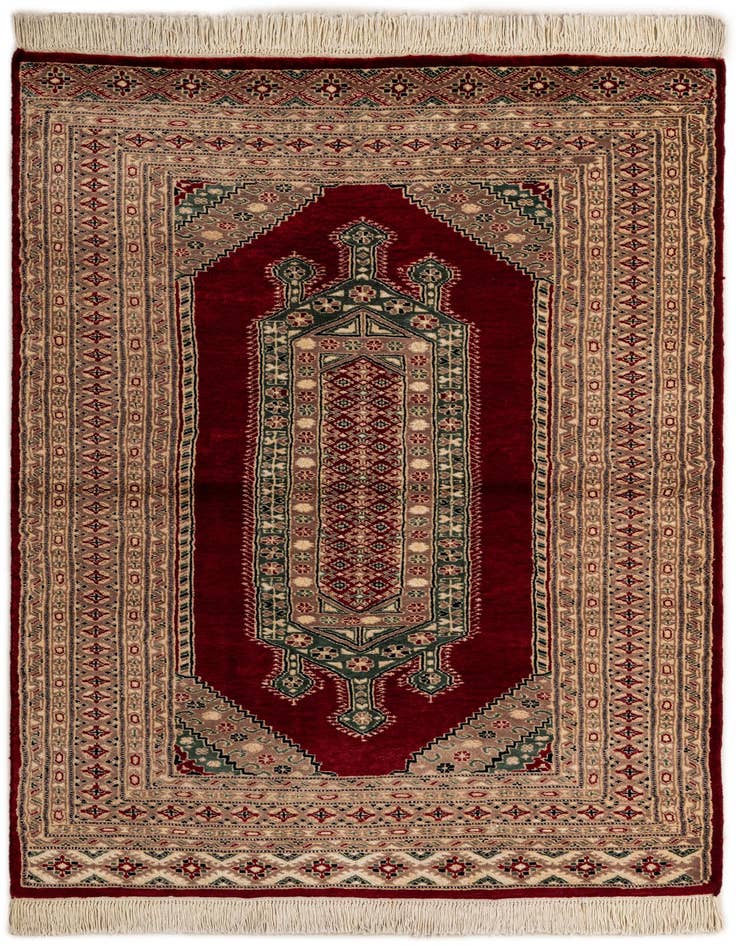 Detail image of 4' 3 x 6' 3 Hand Knotted Bokhara Oriental Rug