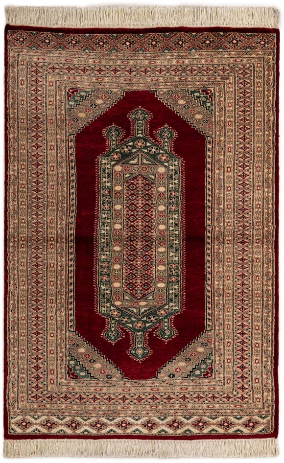 Detail image of 4' 3 x 6' 3 Hand Knotted Bokhara Oriental Rug
