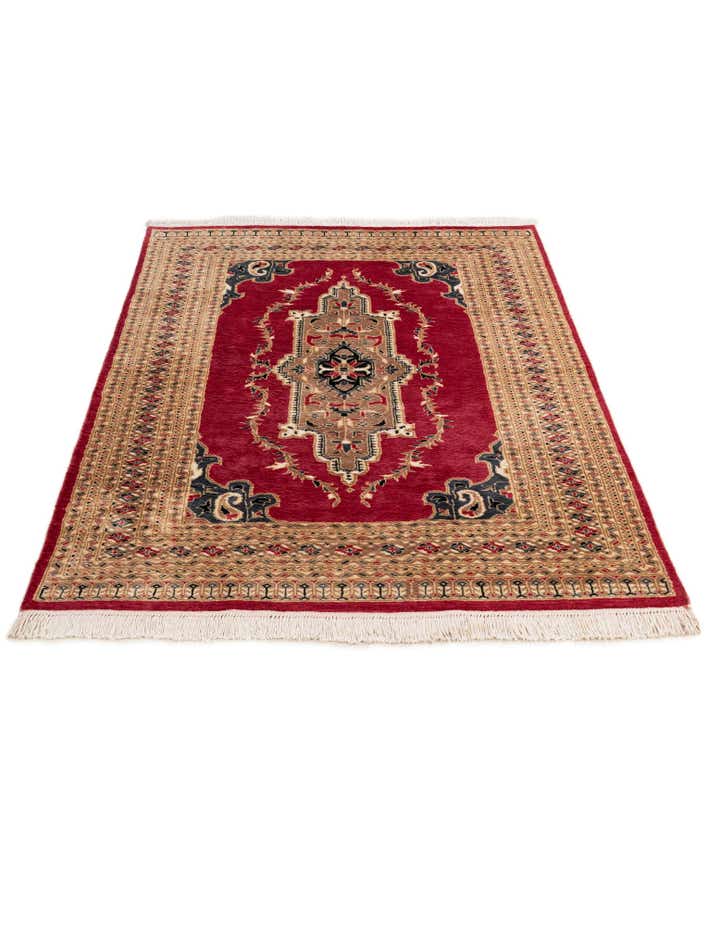 4' 4 x 6' 1 Hand Knotted Bokhara Oriental Wool Rug
