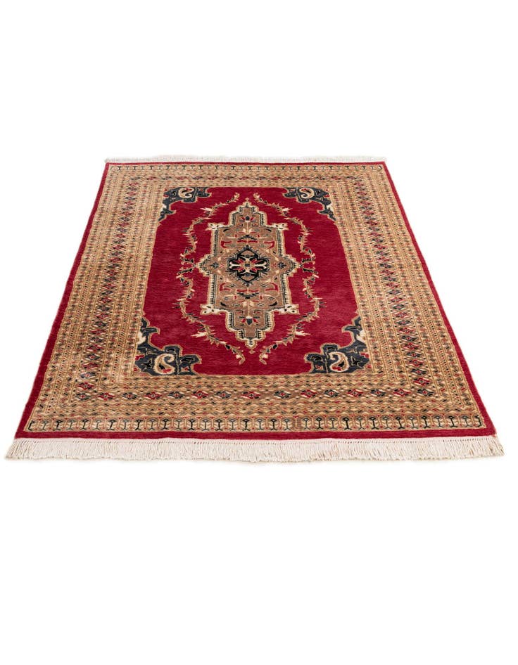 Detail image of 4' 4 x 6' 1 Hand Knotted Bokhara Oriental Wool Rug