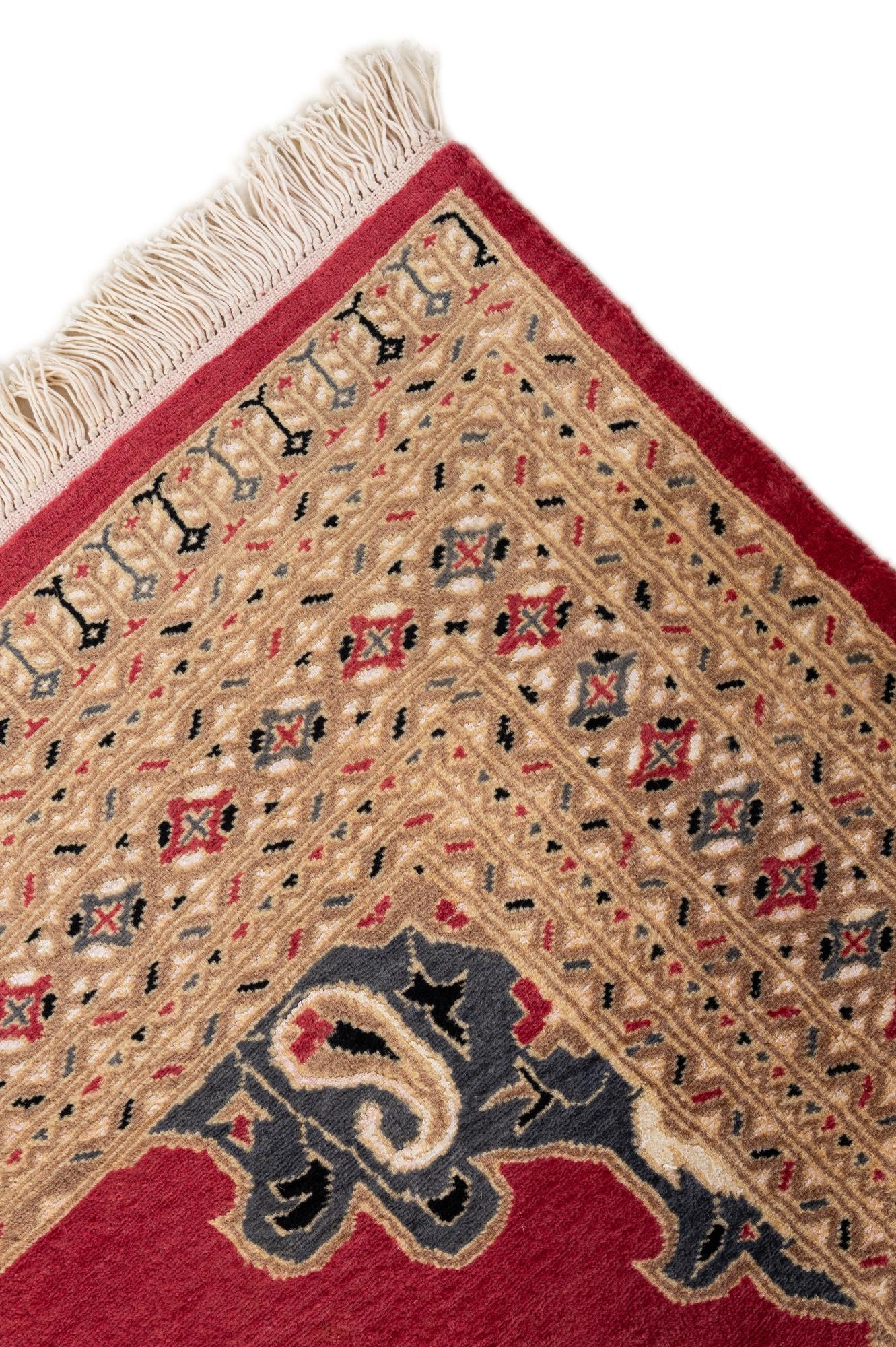 4' 4 x 6' 1 Hand Knotted Bokhara Oriental Wool Rug