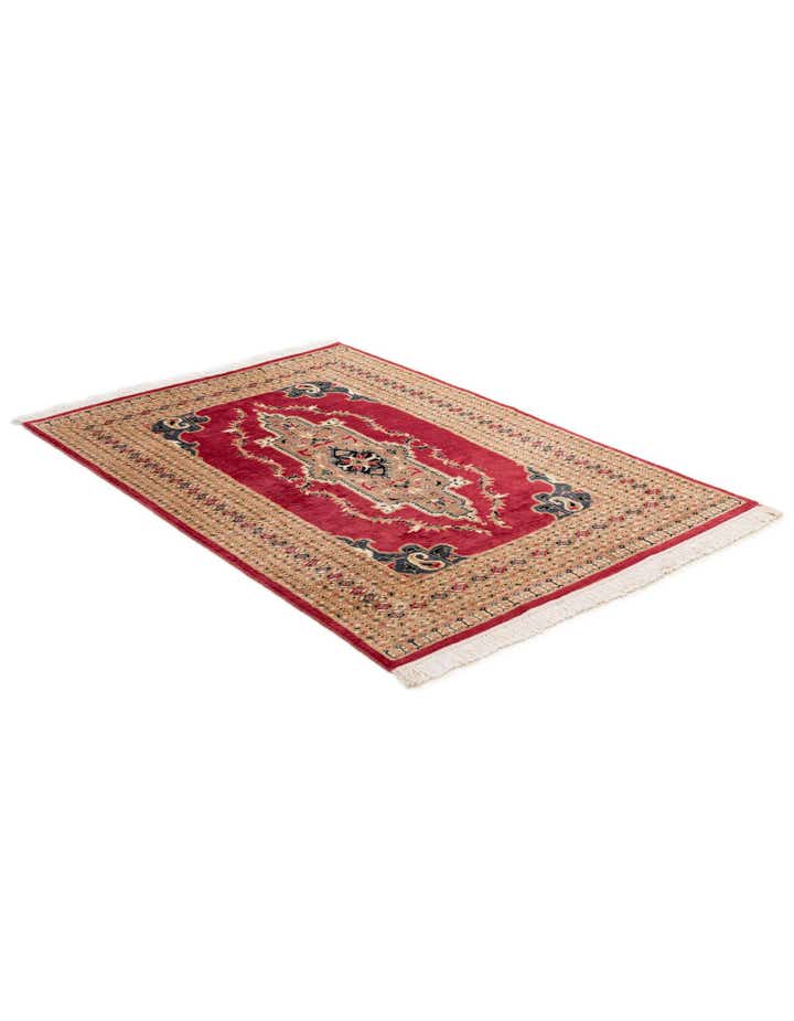 4' 4 x 6' 1 Hand Knotted Bokhara Oriental Wool Rug