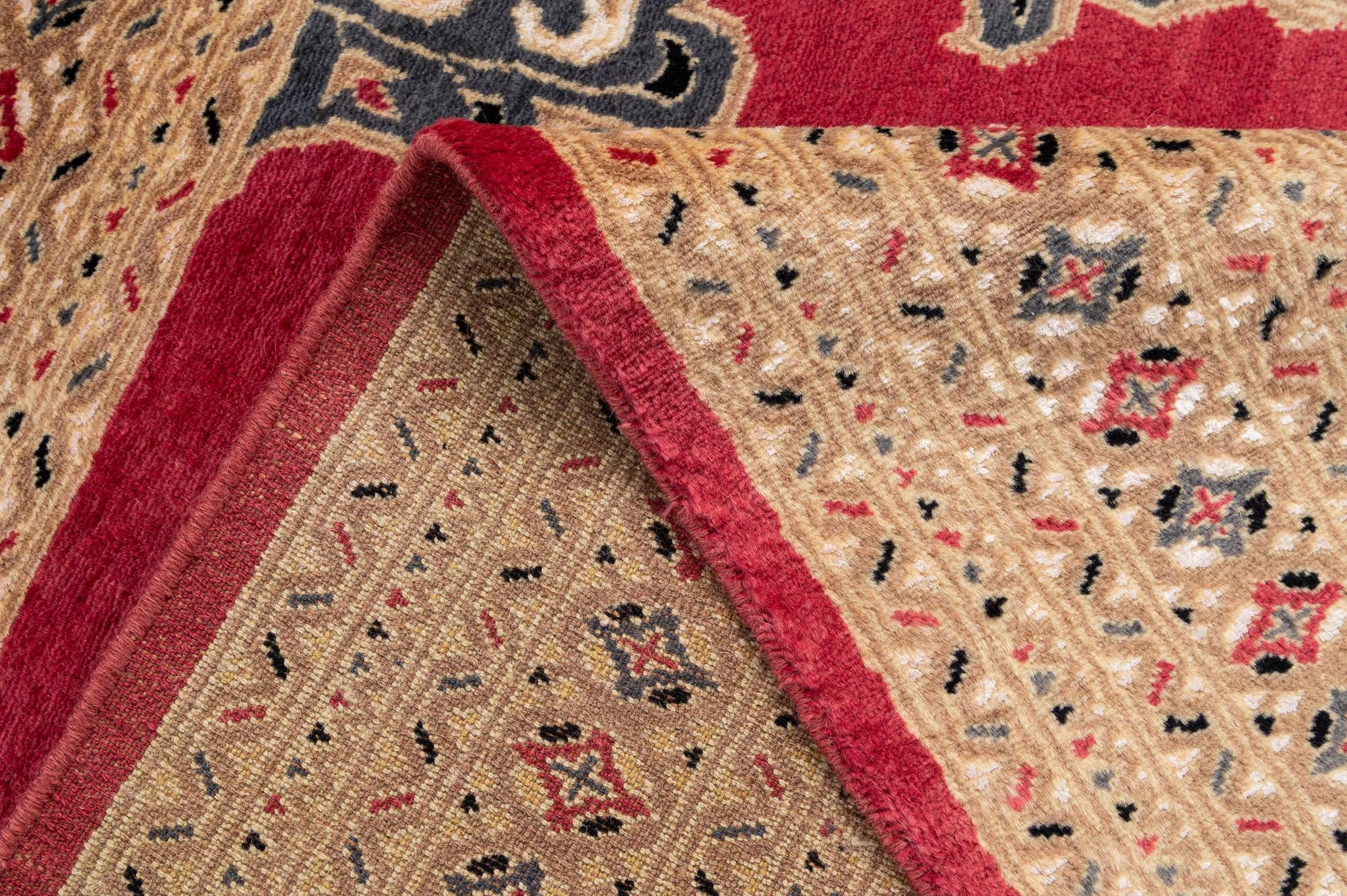 4' 4 x 6' 1 Hand Knotted Bokhara Oriental Wool Rug
