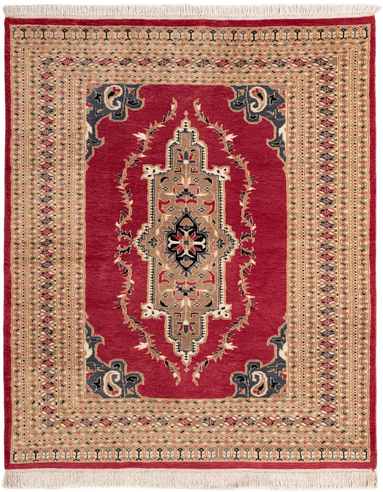 4' 4 x 6' 1 Hand Knotted Bokhara Oriental Wool Rug