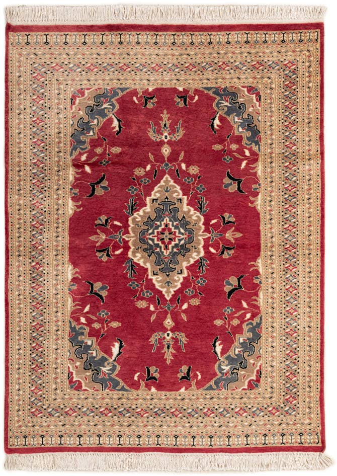 Detail image of 4' 4 x 5' 10 Hand Knotted Bokhara Oriental Rug