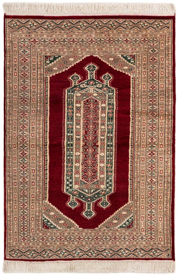 Detail image of 4' 3 x 6' Hand Knotted Bokhara Oriental Rug