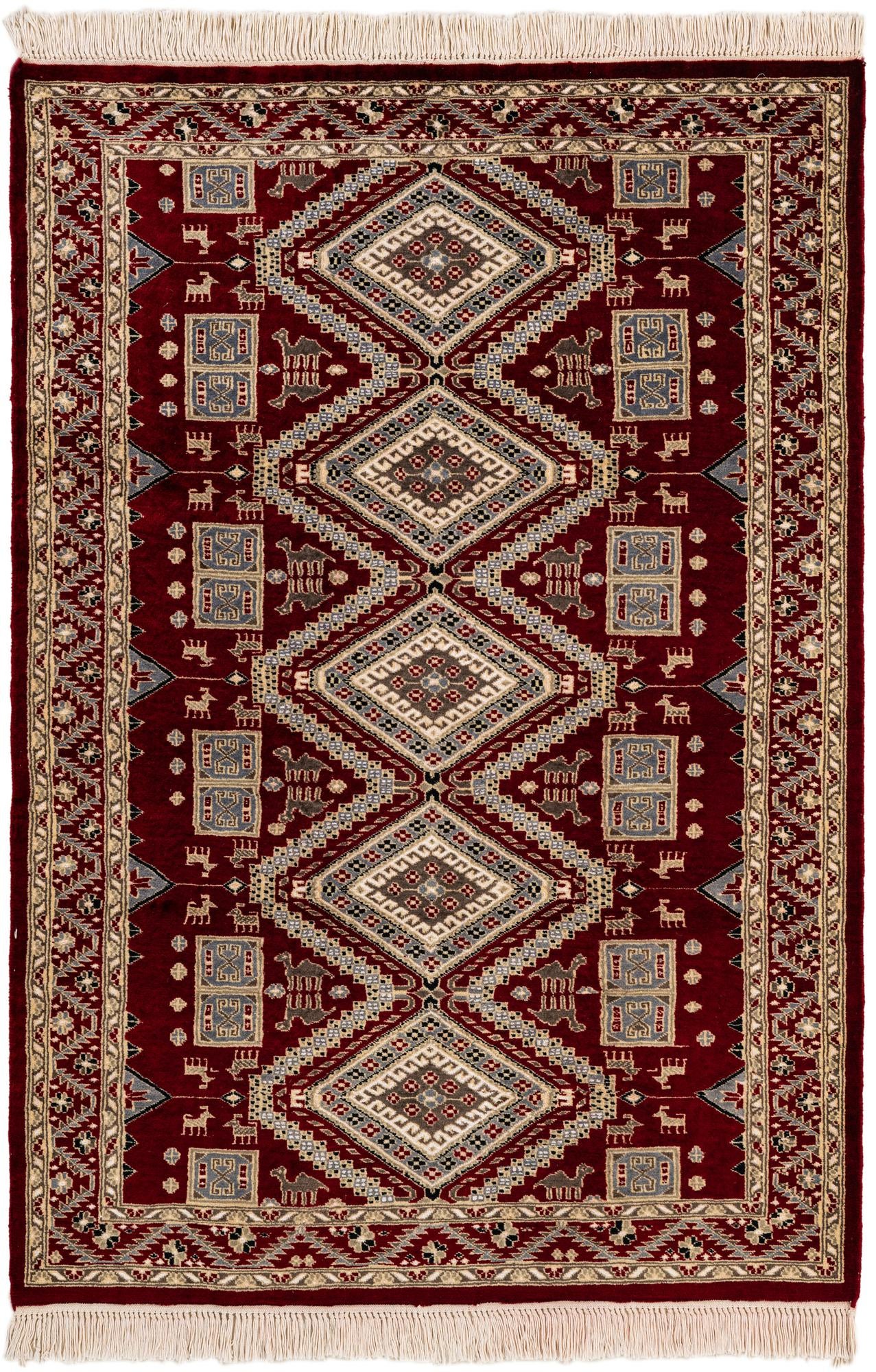 4' 3 x 6' 2 Hand Knotted Bokhara Oriental Rug