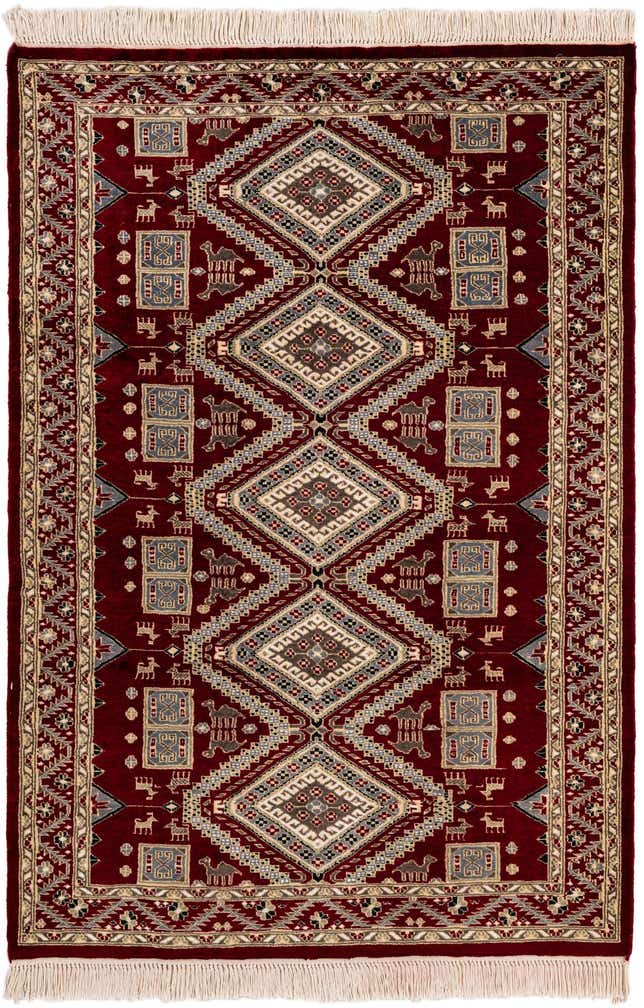 4' 3 x 6' 2 Hand Knotted Bokhara Oriental Rug
