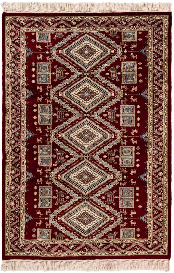 Detail image of 4' 3 x 6' 2 Hand Knotted Bokhara Oriental Rug