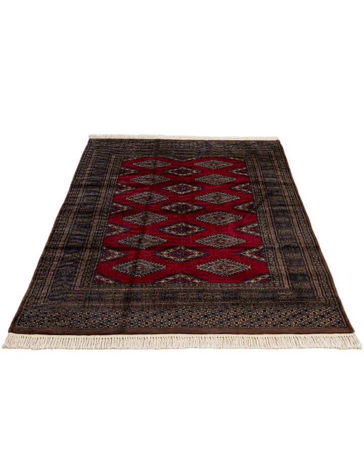 4' 1 x 6' 2 Hand Knotted Bokhara Oriental Wool Rug