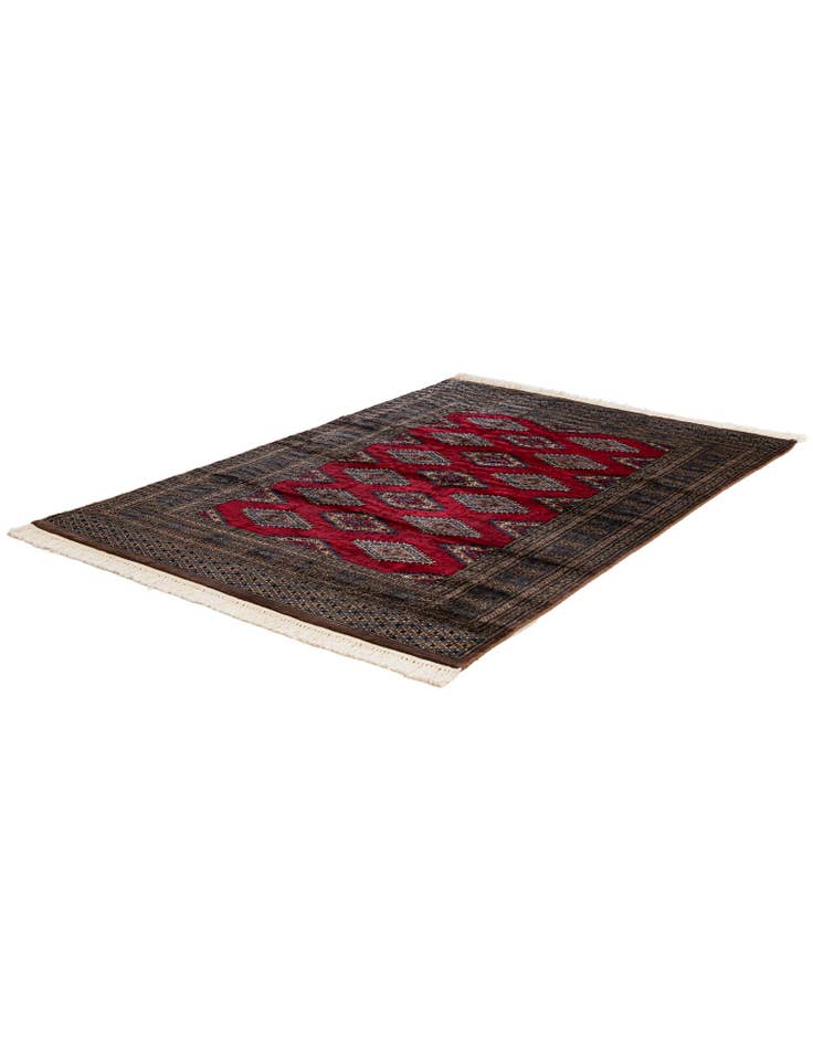 Detail image of 4' 1 x 6' 2 Hand Knotted Bokhara Oriental Wool Rug