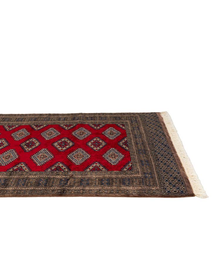 Detail image of 4' 1 x 6' 2  Hand Knotted Bokhara Oriental Wool Rug