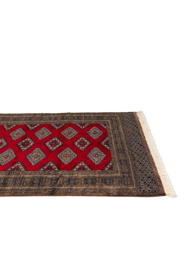 Detail image of 4' 1 x 6' 2 Hand Knotted Bokhara Oriental Wool Rug