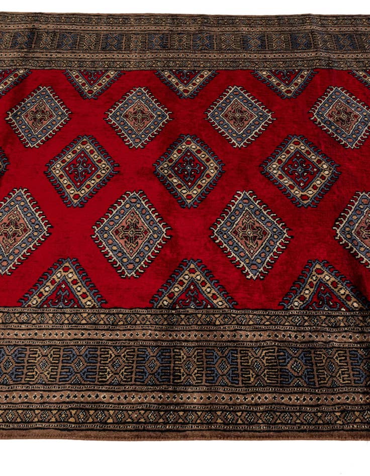 Detail image of 4' 1 x 6' 2 Hand Knotted Bokhara Oriental Wool Rug