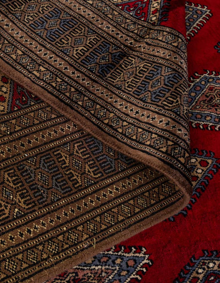 Detail image of 4' 1 x 6' 2  Hand Knotted Bokhara Oriental Wool Rug