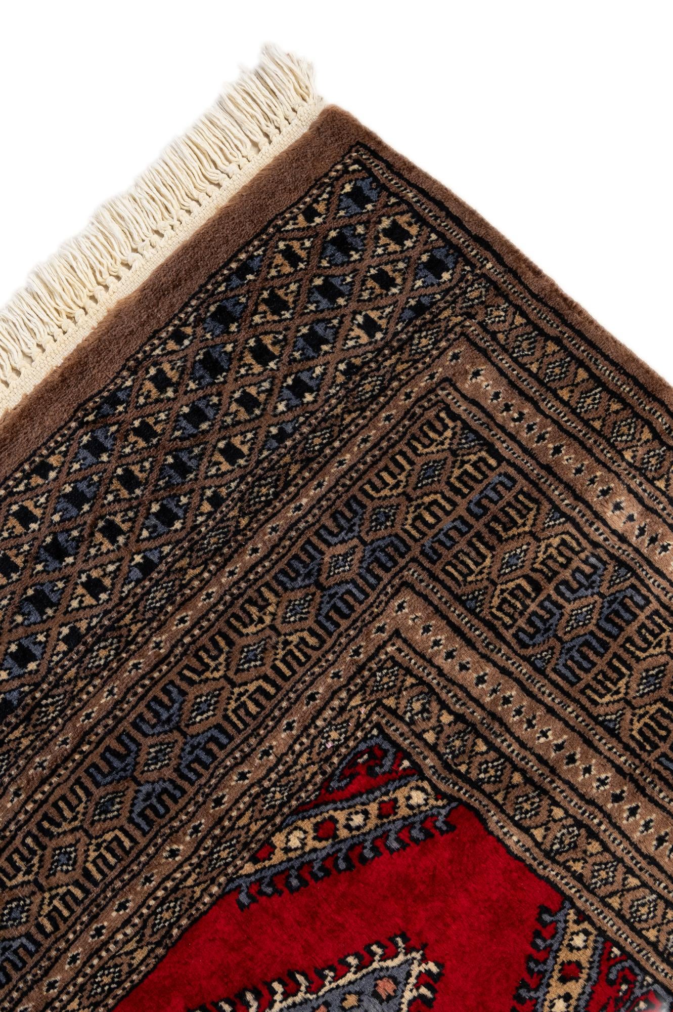 4' 1 x 6' 2 Hand Knotted Bokhara Oriental Wool Rug