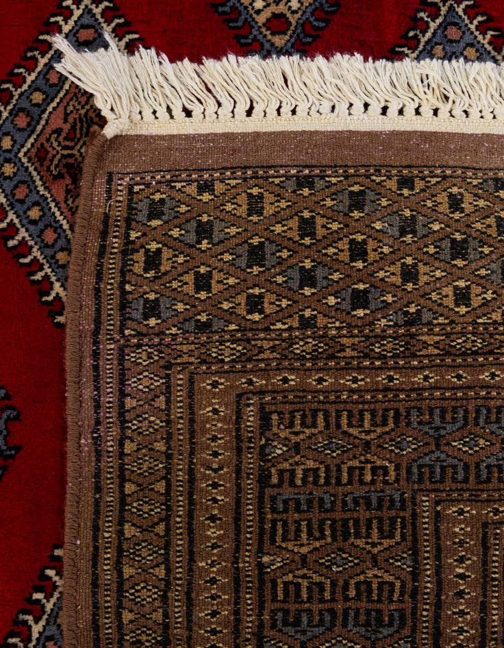 Detail image of 4' 1 x 6' 2  Hand Knotted Bokhara Oriental Wool Rug
