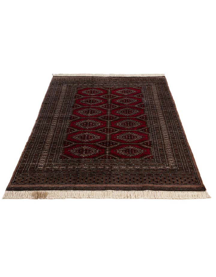 4' 1 x 6' 3 Hand Knotted Bokhara Oriental Wool Rug