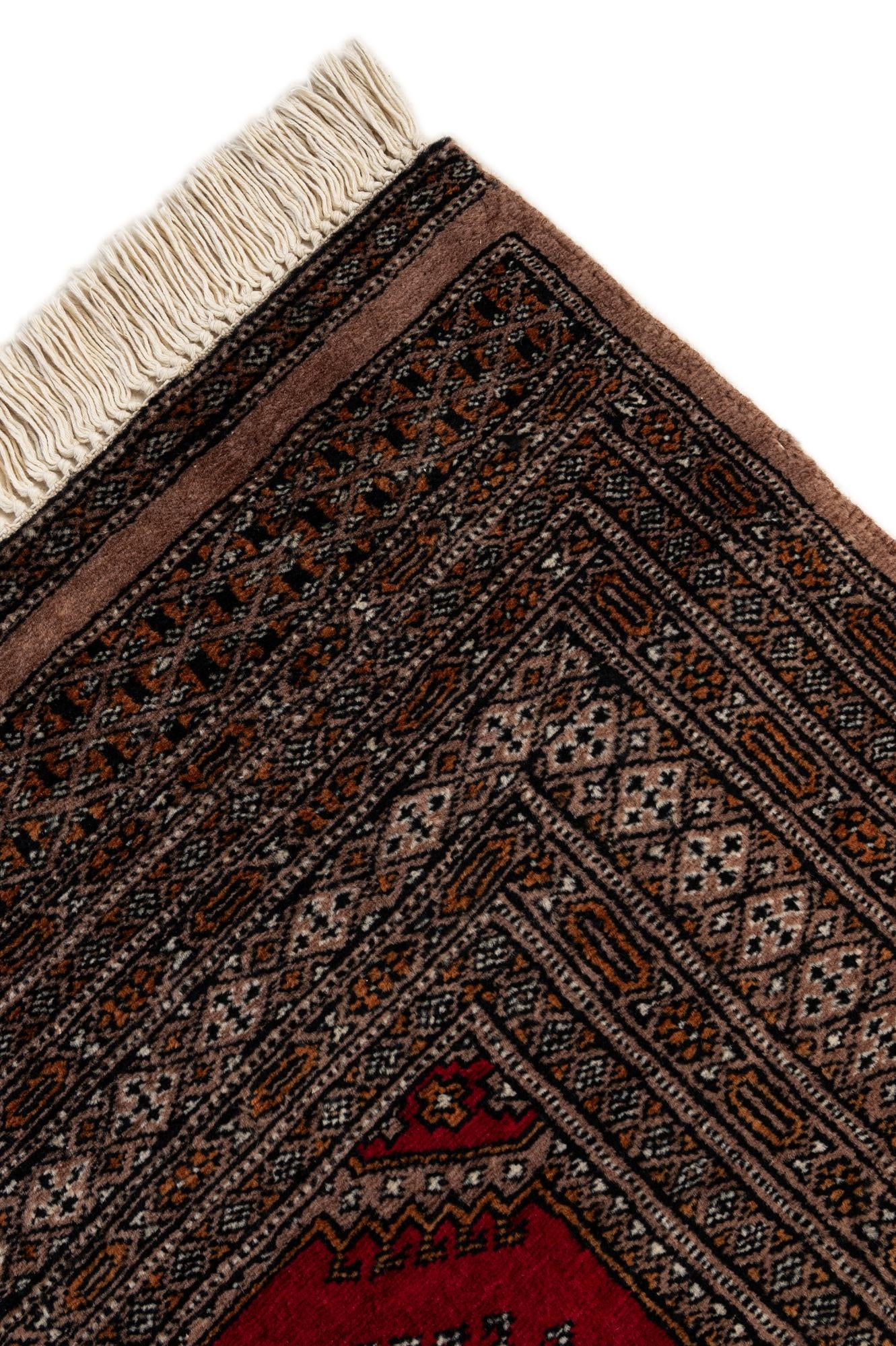 4' 1 x 6' 3 Hand Knotted Bokhara Oriental Wool Rug