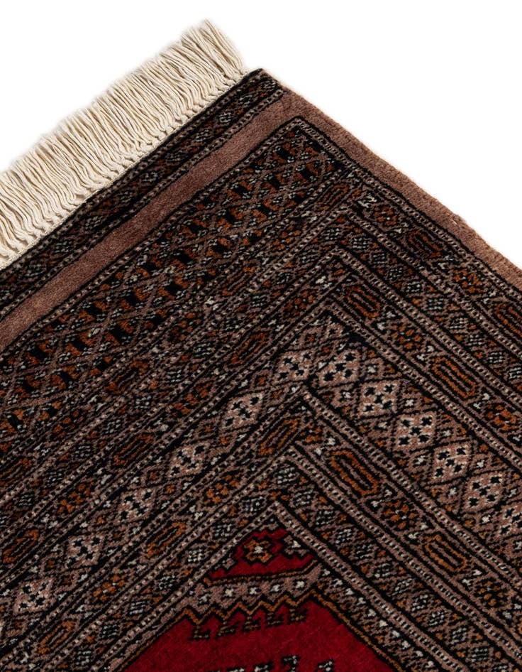 Detail image of 4' 1 x 6' 3  Hand Knotted Bokhara Oriental Wool Rug