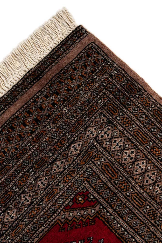 4' 1 x 6' 3 Hand Knotted Bokhara Oriental Wool Rug