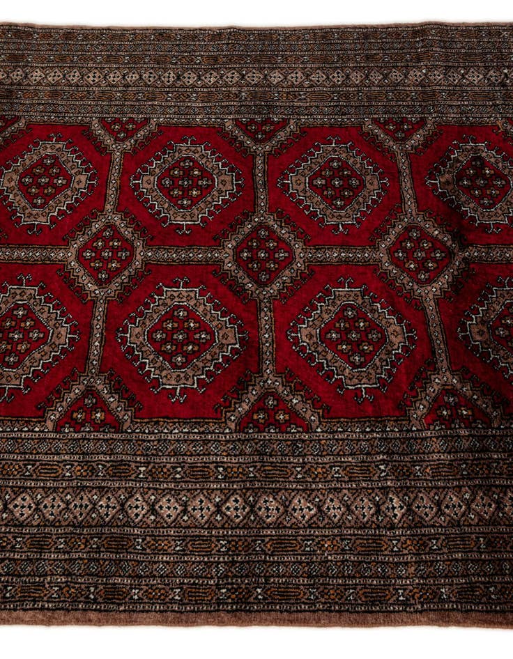 Detail image of 4' 1 x 6' 3 Hand Knotted Bokhara Oriental Wool Rug