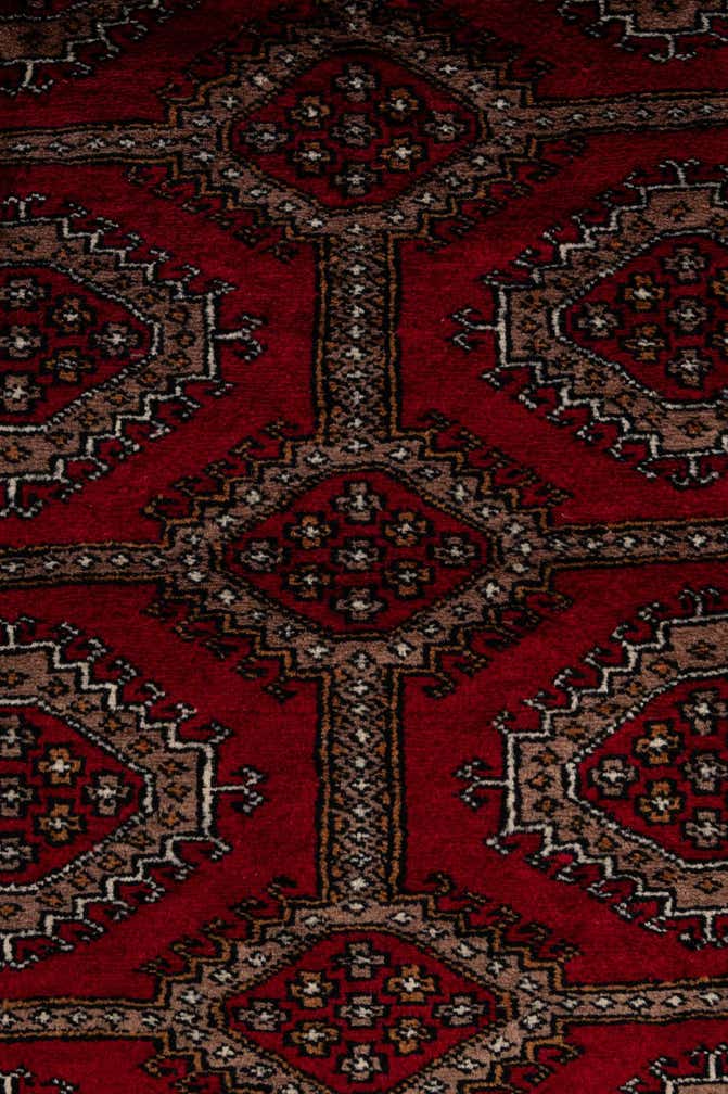 4' 1 x 6' 3 Hand Knotted Bokhara Oriental Wool Rug