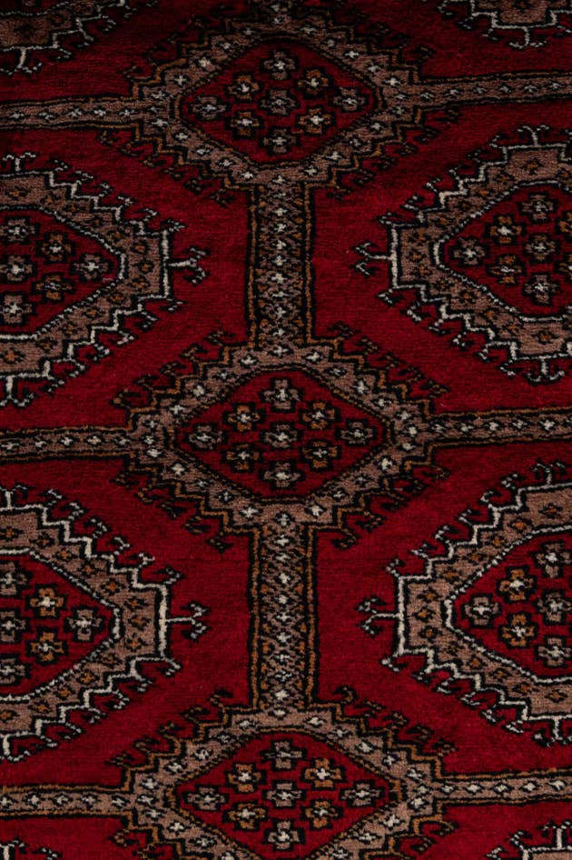 Detail image of 4' 1 x 6' 3 Hand Knotted Bokhara Oriental Wool Rug