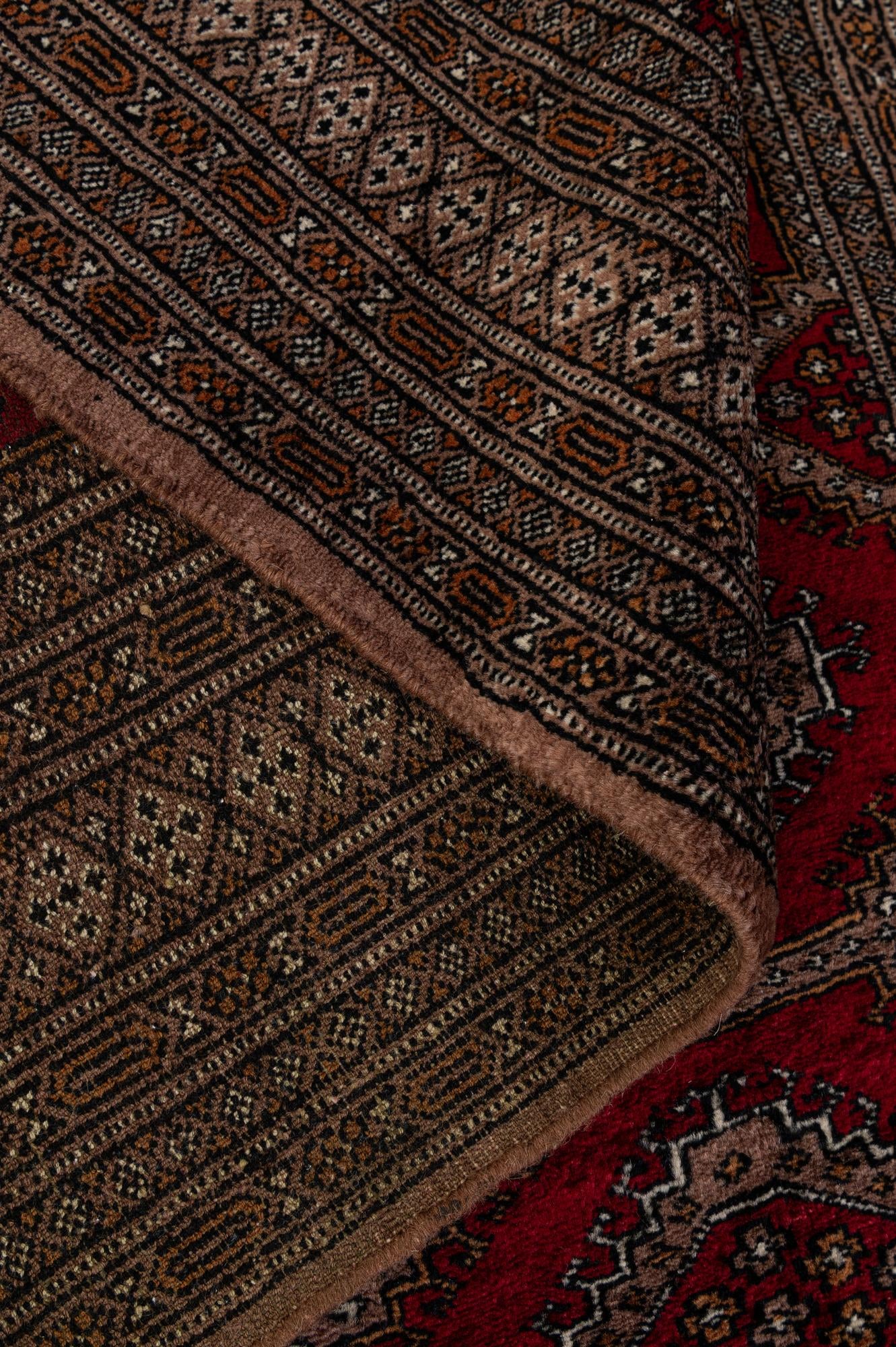 4' 1 x 6' 3 Hand Knotted Bokhara Oriental Wool Rug